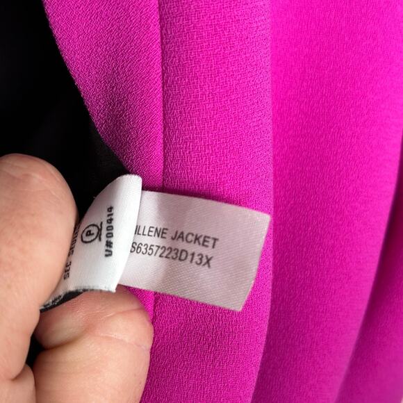 DIANE VON FURSTENBERG Illene Jacket Blazer Gardenia Purple Pink Sz 4 {J7} - Picture 9 of 9